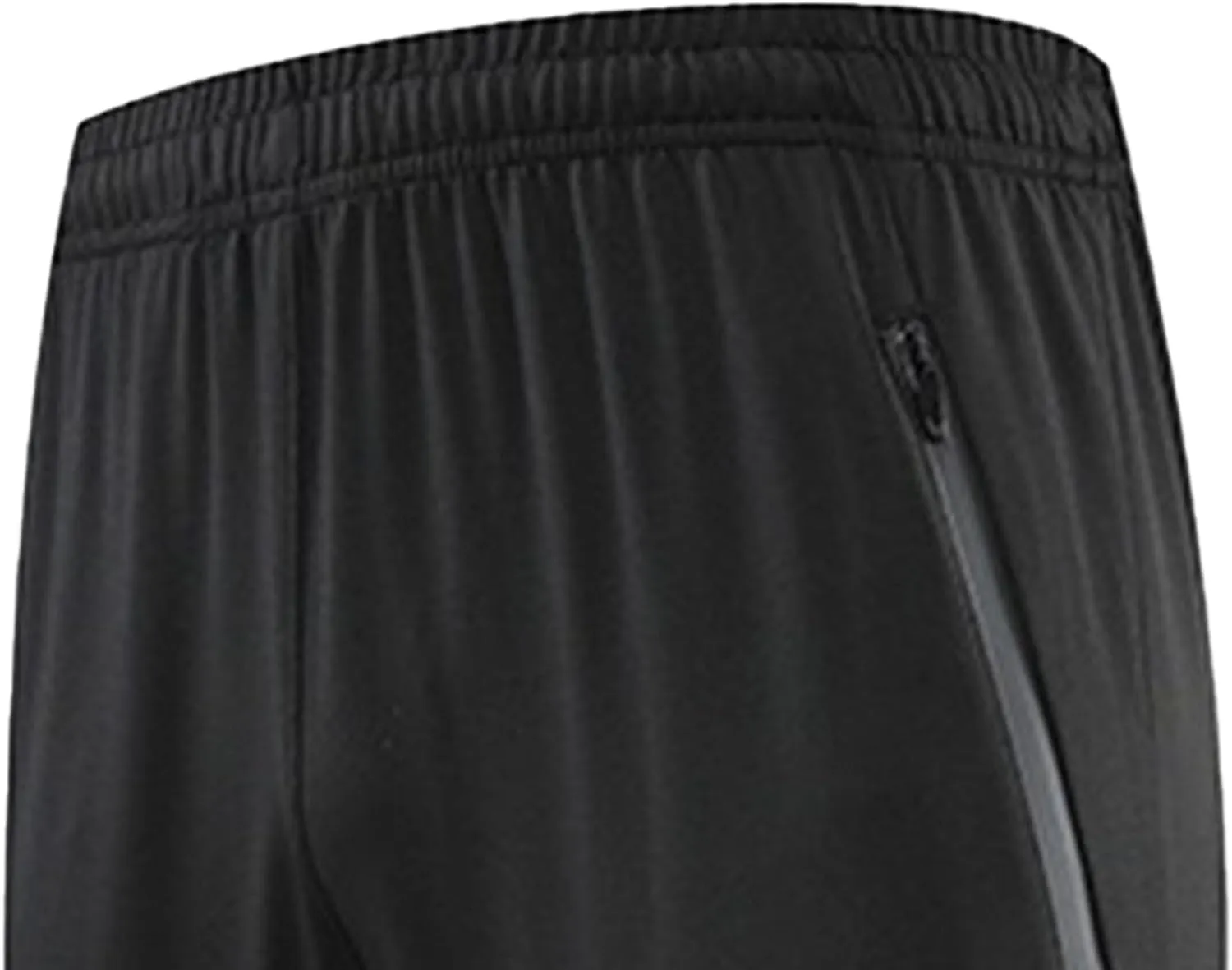 Men's Stretch Baggy Workout Athletic Pants Solid Straight Outdoor Trousers Elastic Waist Pants with Zipper Pockets