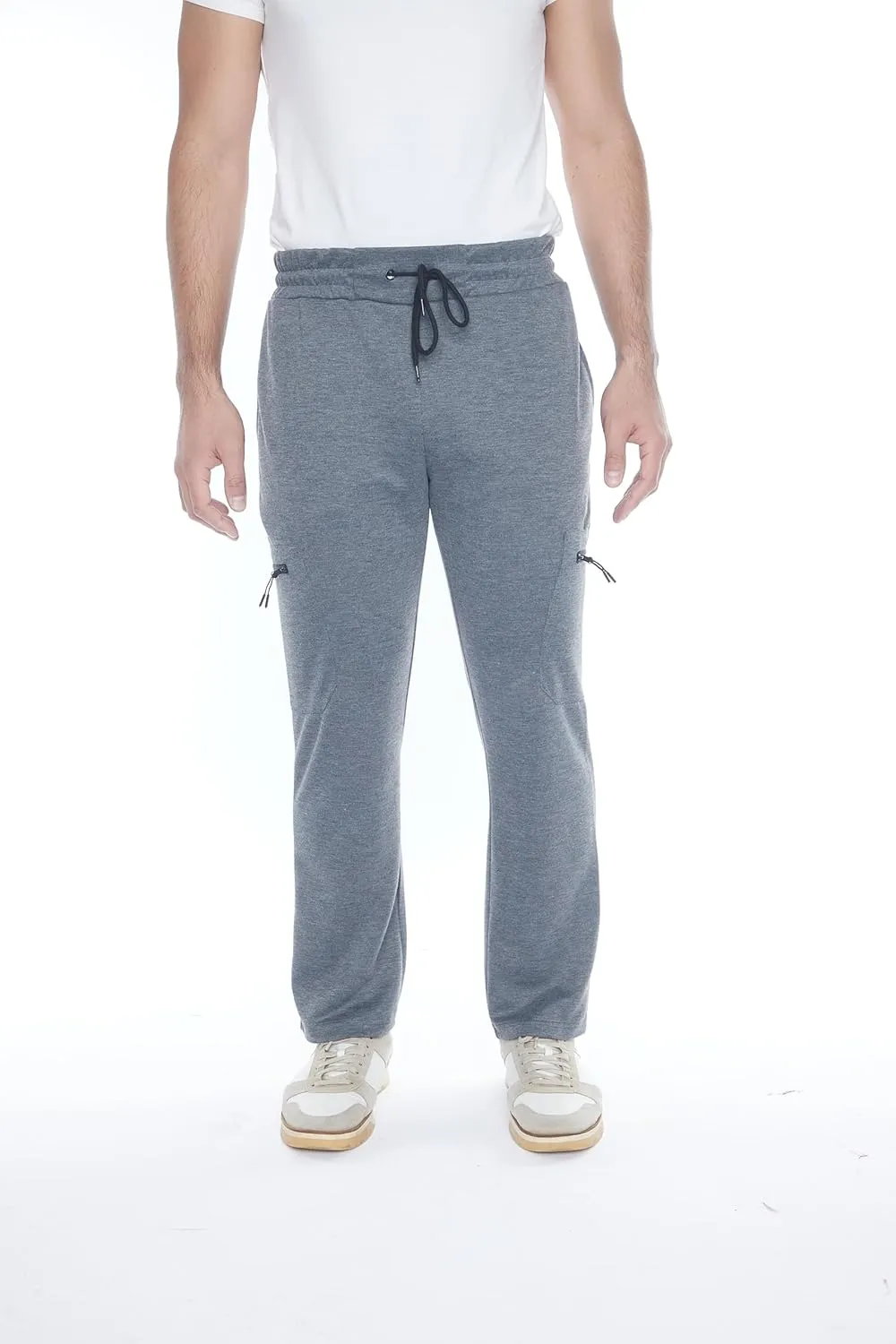 Mens Sweatpants 3-Pack Tech Fleece Cargo Active Athletic Pants with Cargo Zipper Pockets and Drawstring. Sizes: XS to 3XL.