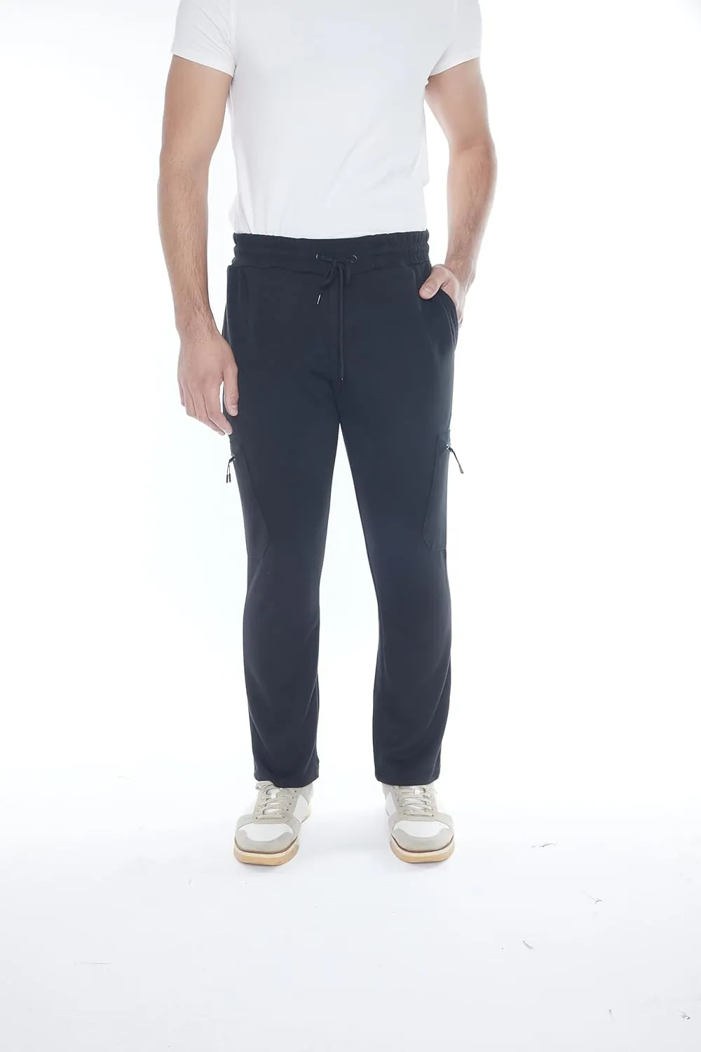 Mens Sweatpants 3-Pack Tech Fleece Cargo Active Athletic Pants with Cargo Zipper Pockets and Drawstring. Sizes: XS to 3XL.