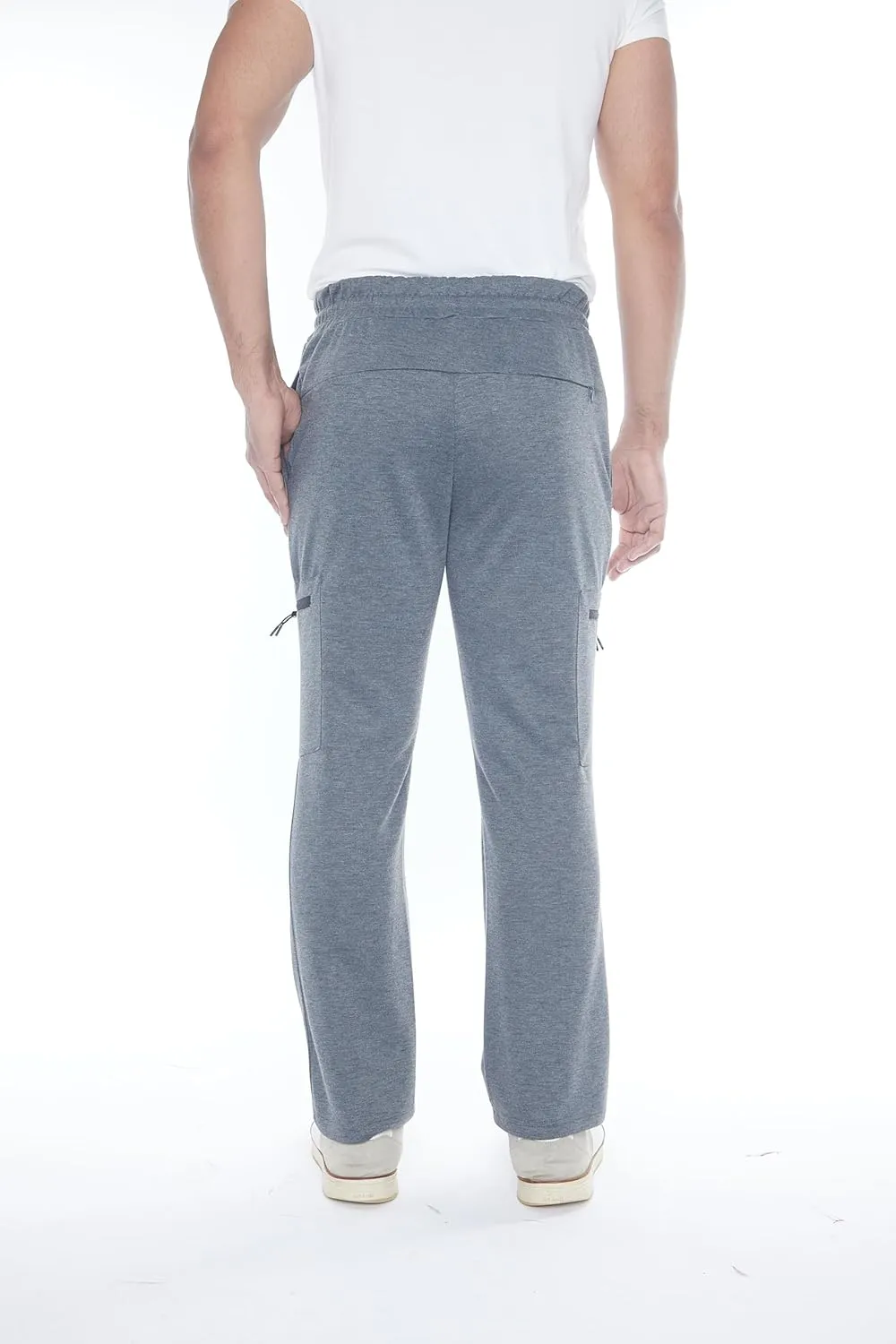 Mens Sweatpants 3-Pack Tech Fleece Cargo Active Athletic Pants with Cargo Zipper Pockets and Drawstring. Sizes: XS to 3XL.