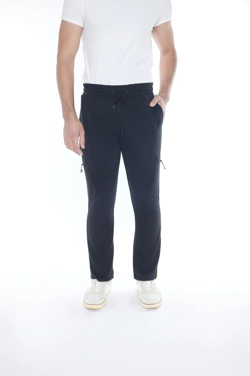 Mens Sweatpants 3-Pack Tech Fleece Cargo Active Athletic Pants with Cargo Zipper Pockets and Drawstring. Sizes: XS to 3XL.