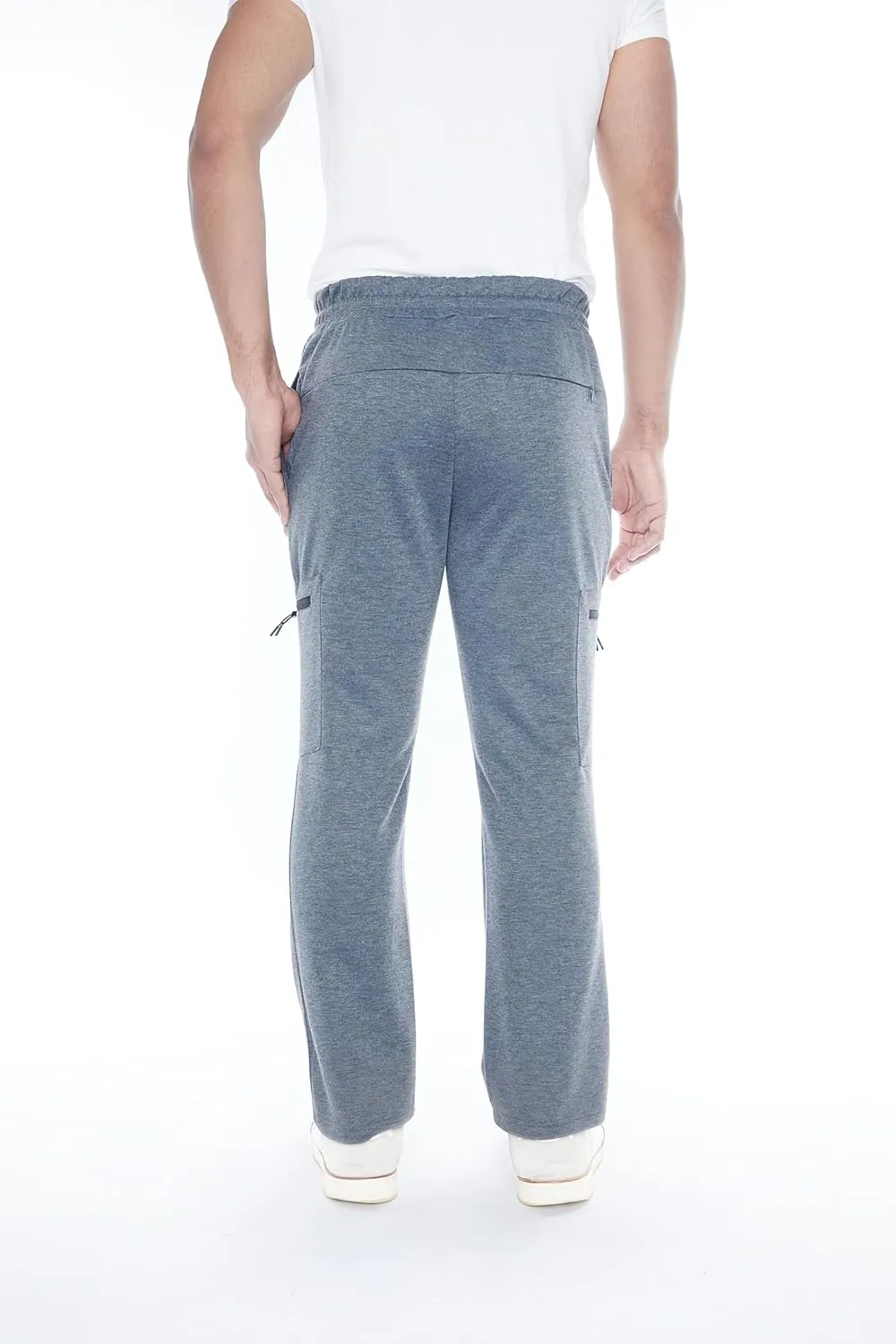 Mens Sweatpants 3-Pack Tech Fleece Cargo Active Athletic Pants with Cargo Zipper Pockets and Drawstring. Sizes: XS to 3XL.