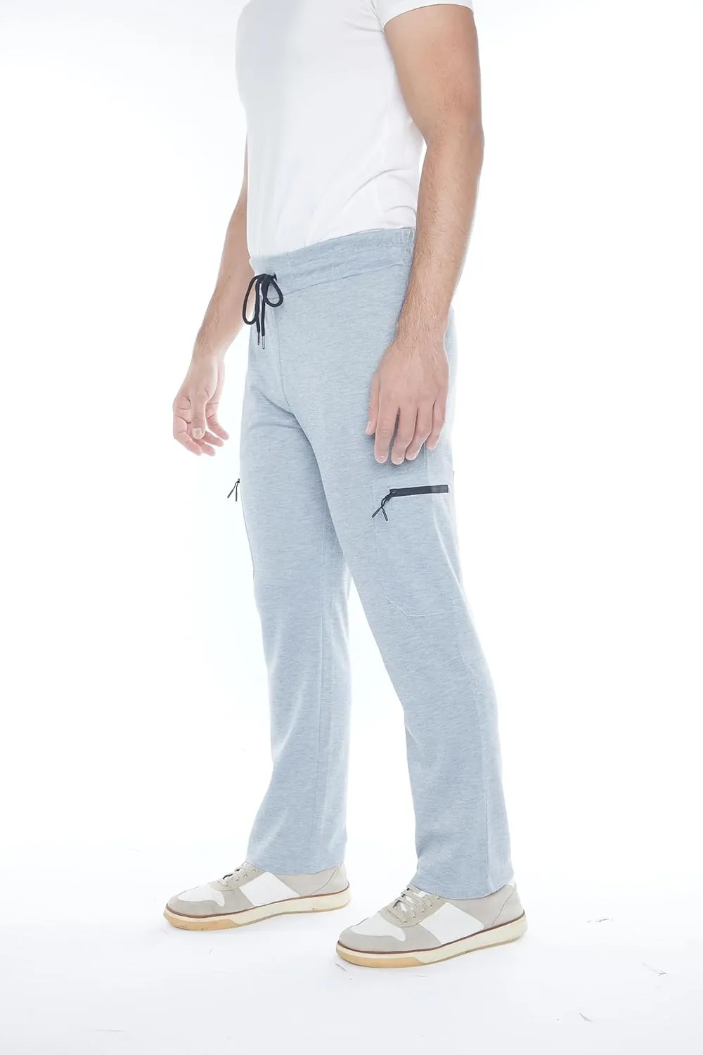 Mens Sweatpants 3-Pack Tech Fleece Cargo Active Athletic Pants with Cargo Zipper Pockets and Drawstring. Sizes: XS to 3XL.