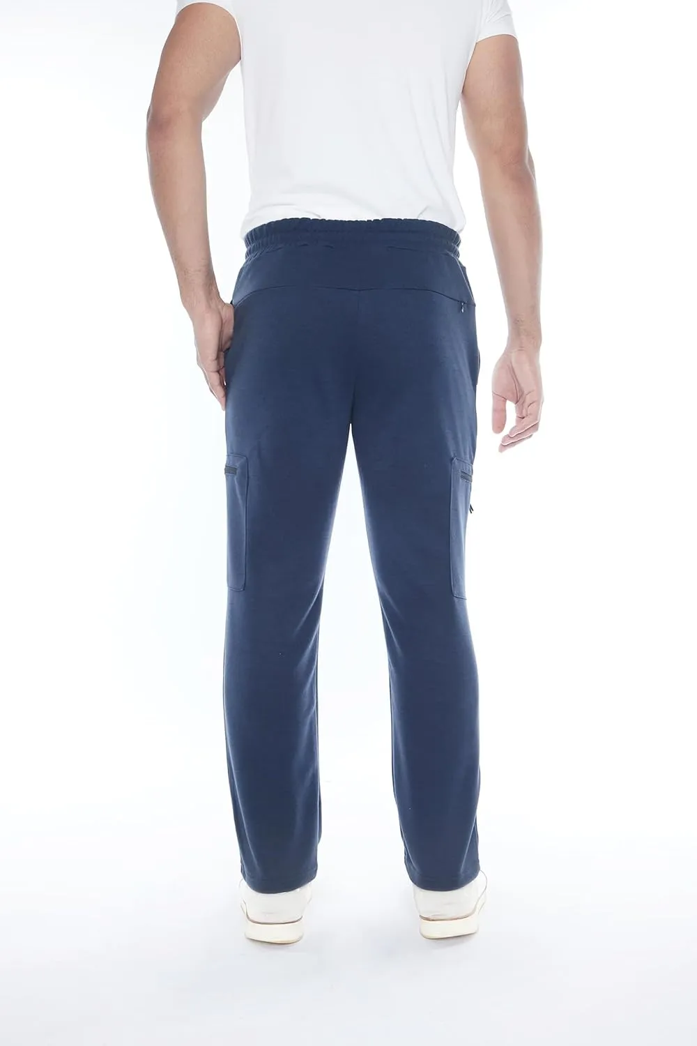 Mens Sweatpants 3-Pack Tech Fleece Cargo Active Athletic Pants with Cargo Zipper Pockets and Drawstring. Sizes: XS to 3XL.