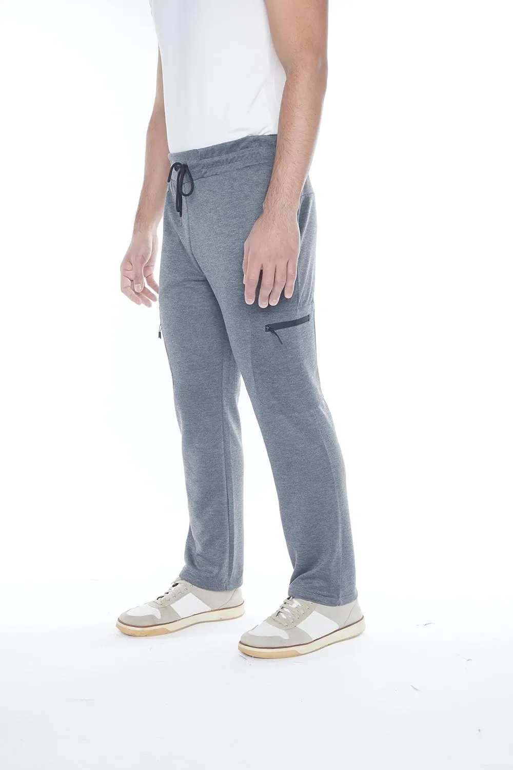 Mens Sweatpants 3-Pack Tech Fleece Cargo Active Athletic Pants with Cargo Zipper Pockets and Drawstring. Sizes: XS to 3XL.