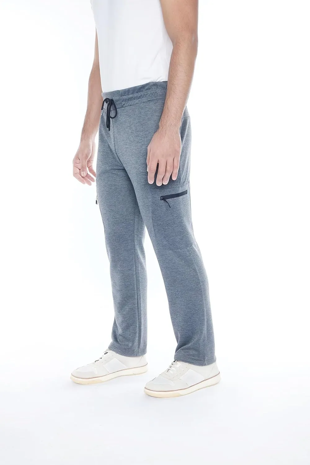 Mens Sweatpants 3-Pack Tech Fleece Cargo Active Athletic Pants with Cargo Zipper Pockets and Drawstring. Sizes: XS to 3XL.