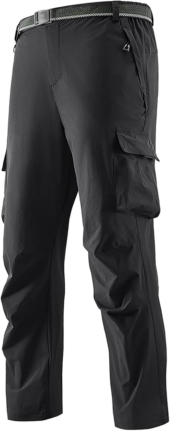 Mens Tactical Cargo Pants Loose Fit Stretch Casual Hiking Pants Lightweight Straight Leg Summer Athletic Joggers with Pockets
