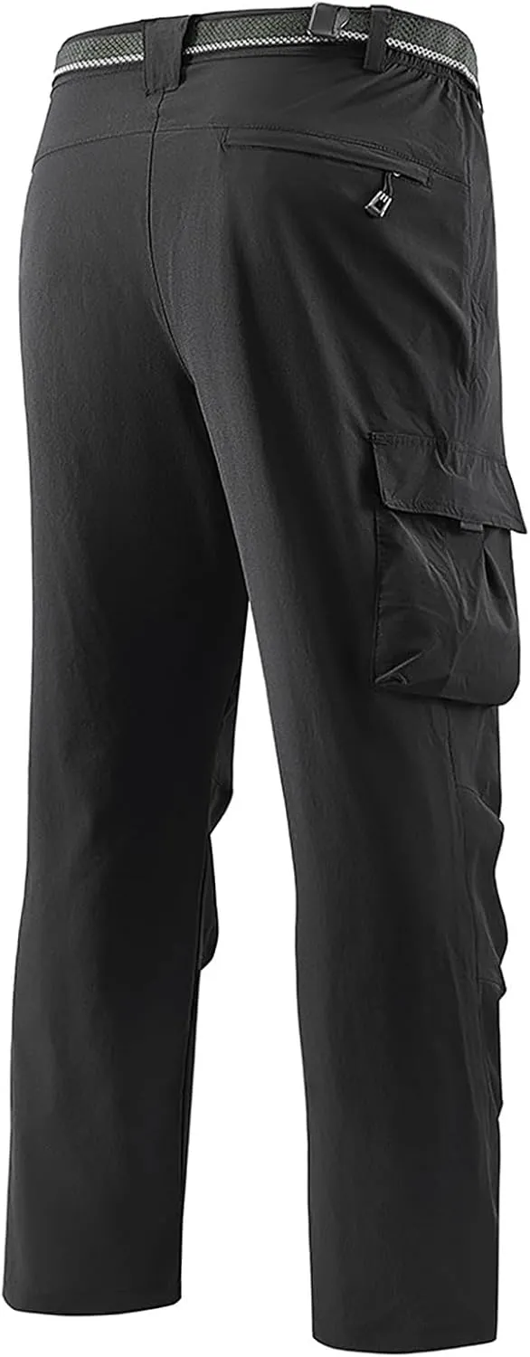 Mens Tactical Cargo Pants Loose Fit Stretch Casual Hiking Pants Lightweight Straight Leg Summer Athletic Joggers with Pockets