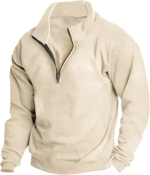 Men's Thermal Sweatshirt Fleece Half Zip Pullover Long Sleeve Warm Golf Shirts Fall Winter Lightweight Workout Tops