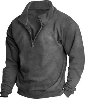 Men's Thermal Sweatshirt Fleece Half Zip Pullover Long Sleeve Warm Golf Shirts Fall Winter Lightweight Workout Tops