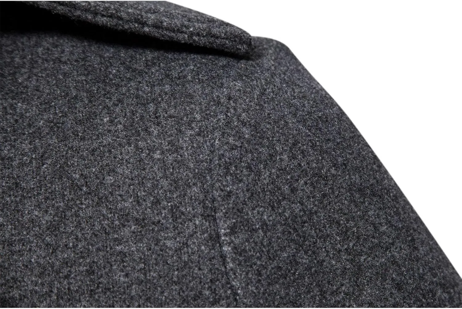Men's Trench Coat Fashion Easy Notch Lapel Business Casual Fleece Jacket Solid Long Pea Coat Windbreaker Overcoat