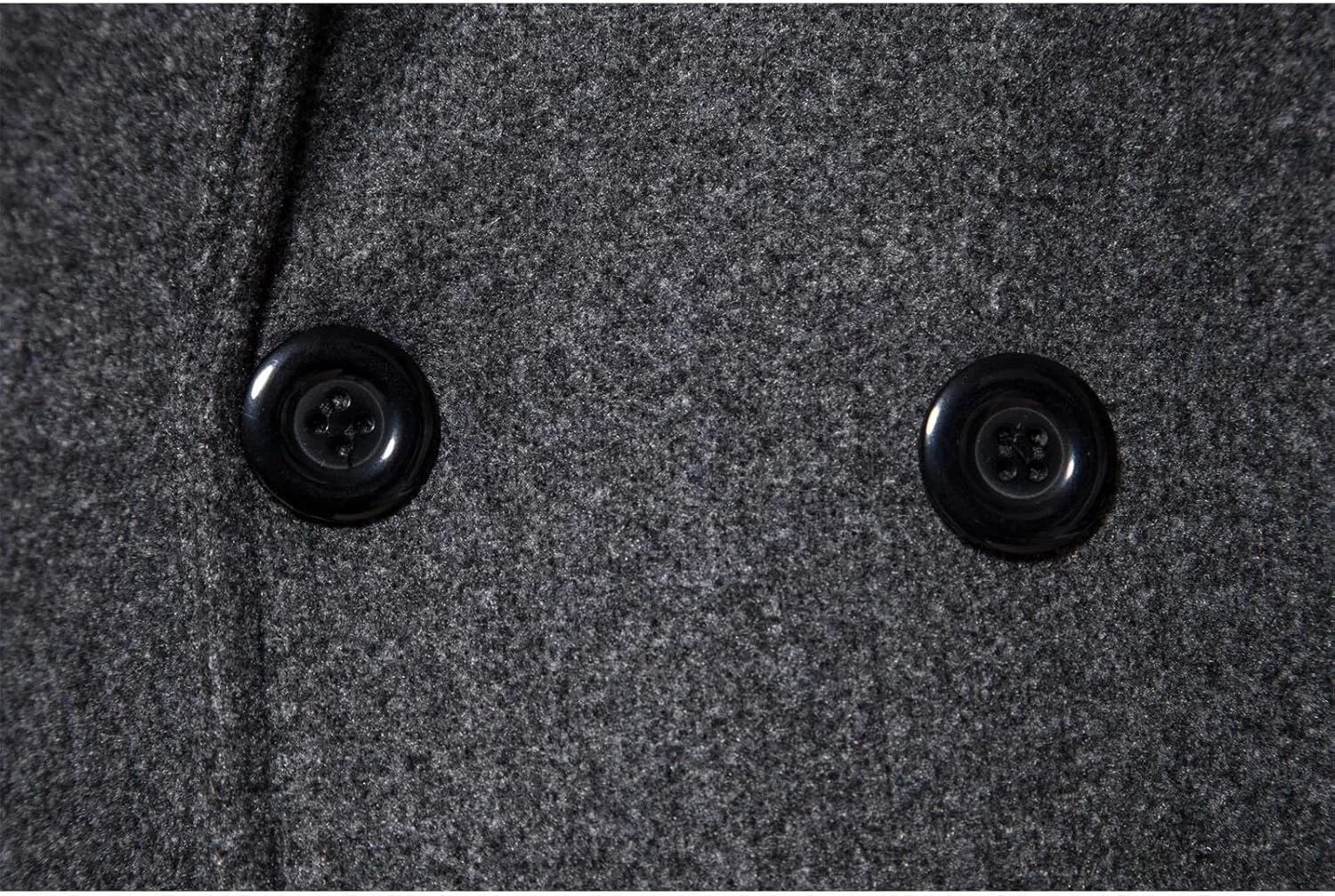 Men's Trench Coat Fashion Easy Notch Lapel Business Casual Fleece Jacket Solid Long Pea Coat Windbreaker Overcoat