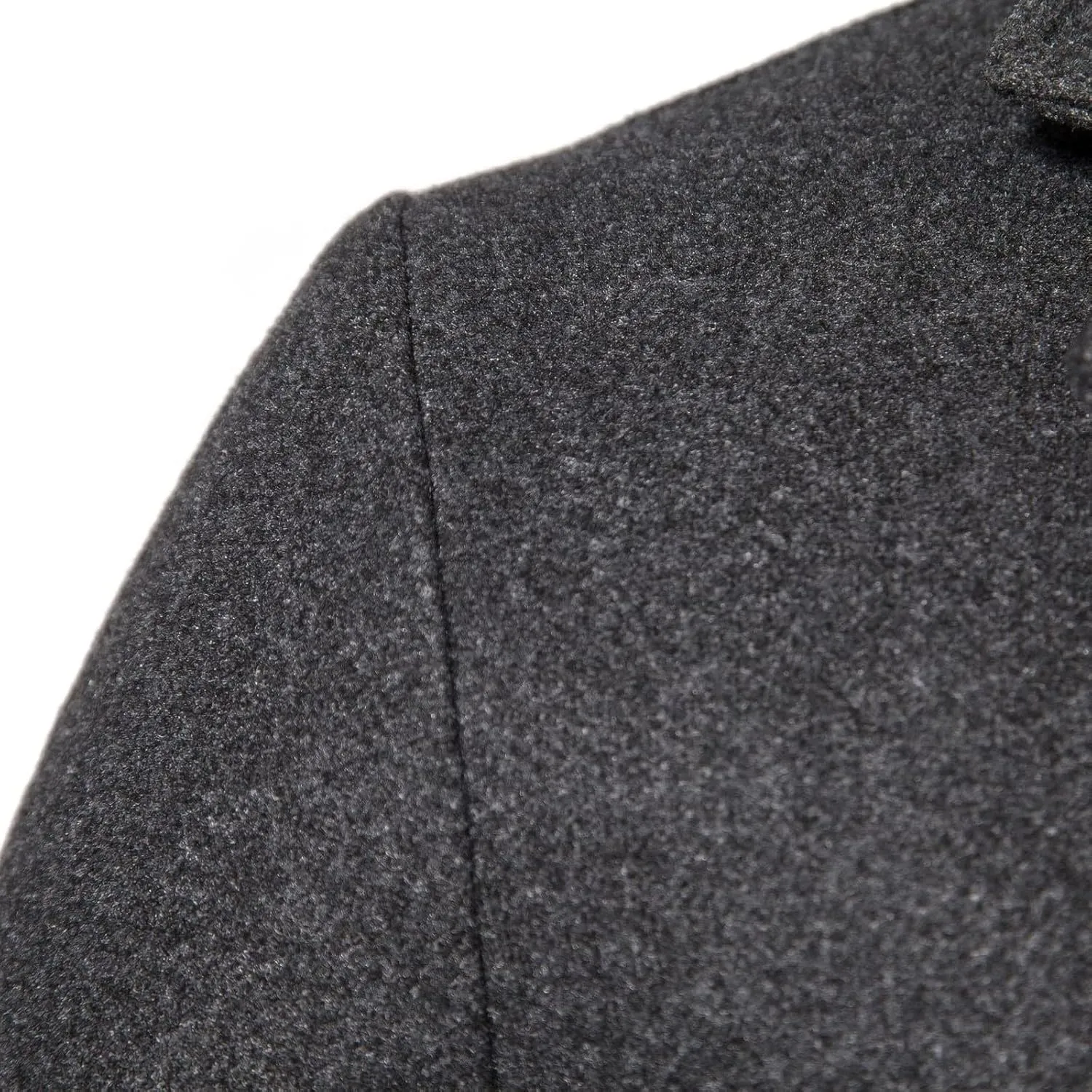Mens Trench Coat Notch Lapel Single Breasted Pea Coat Wool Blend Winter Warm Overcoat Winter Chunky Warm Overcoats