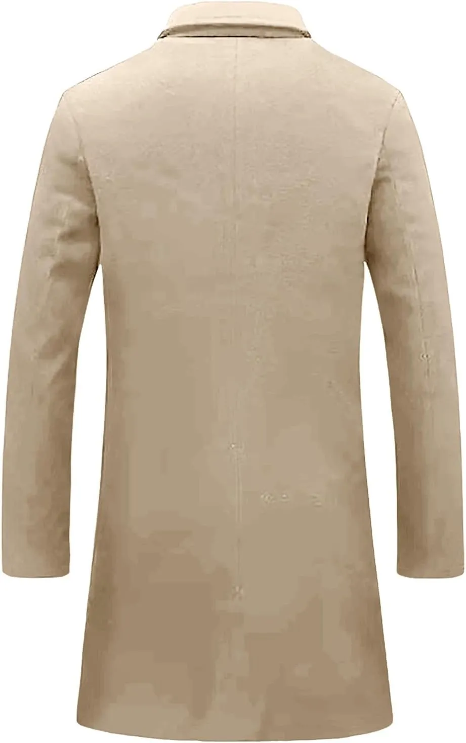 Men's Trench Coat Slim Fit Notch Lapel Single Breasted Overcoat Winter Warm Cotton Business Long Jacket Windbreaker