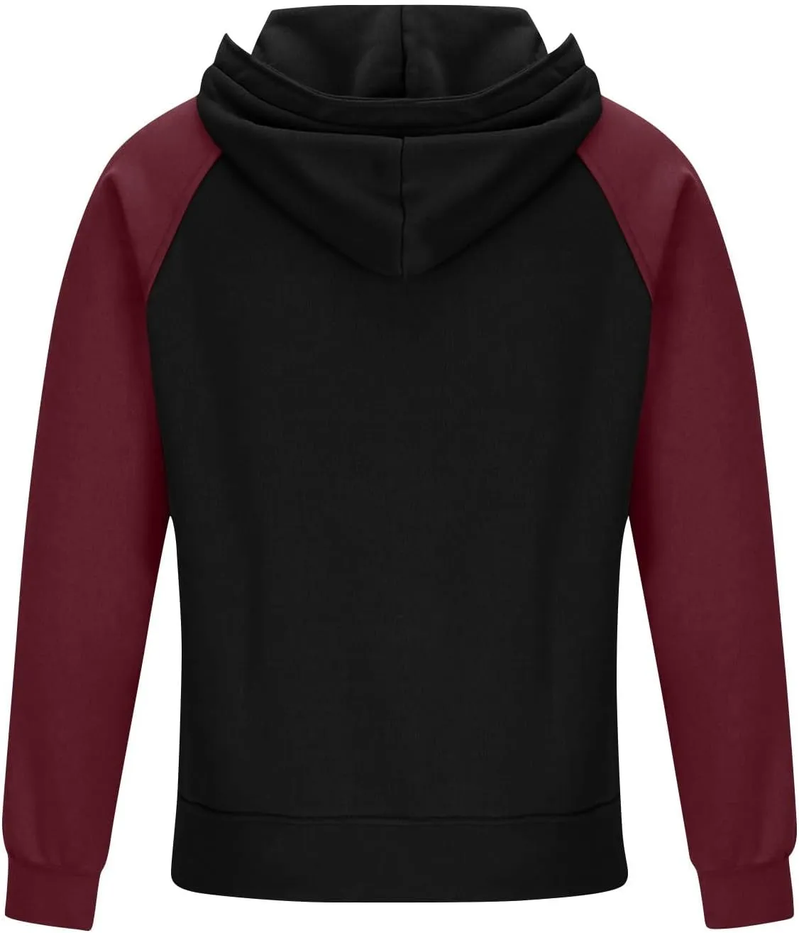 Men's Two-Tone Pullover Hoodie with Front Pockets, Half-Zip, and Adjustable Drawstring Casual Wear