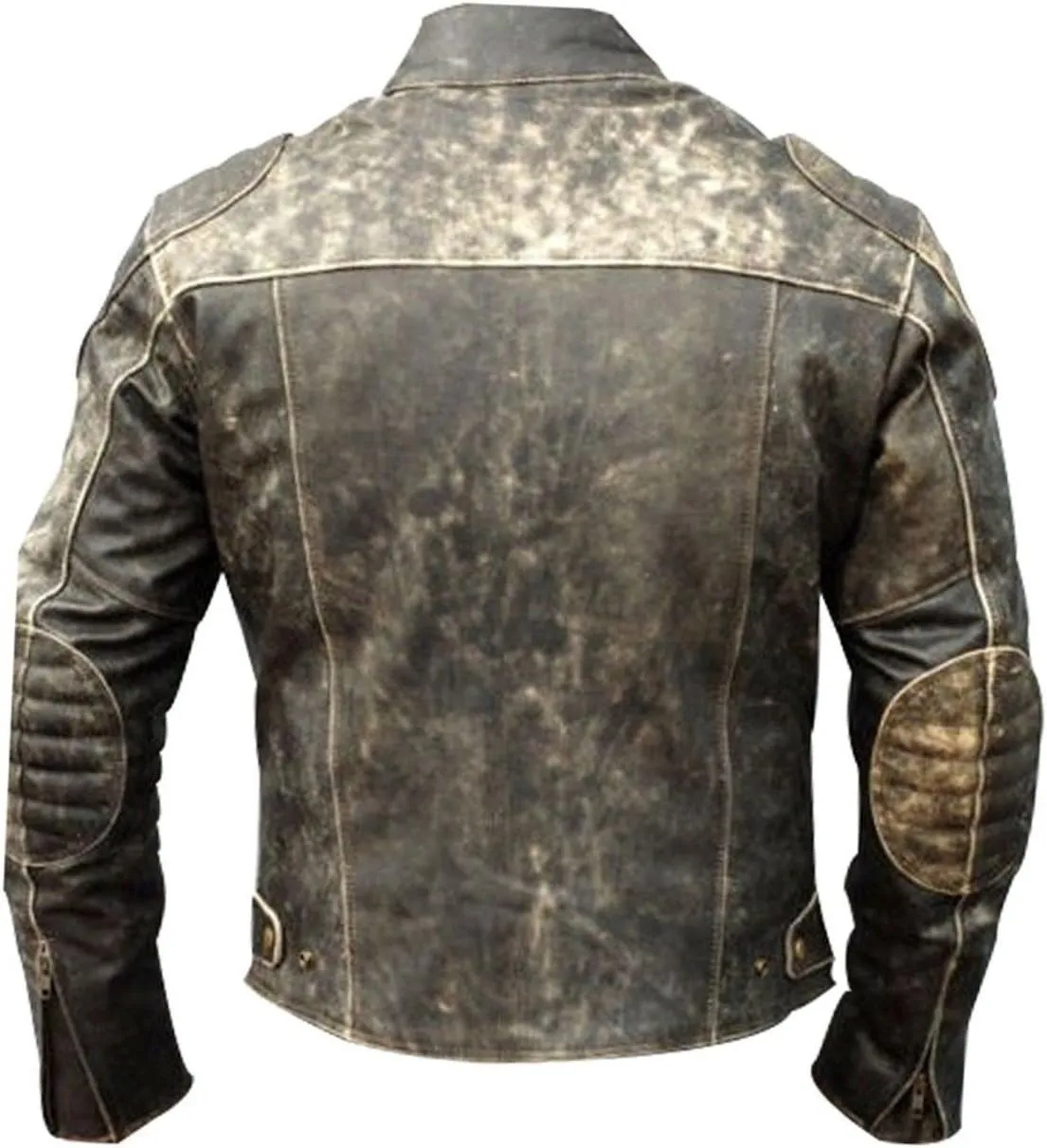 Mens Vintage Distressed Leather Biker Jacket  Genuine Real Motorcycle Jacket  Retro Caf Racer Style