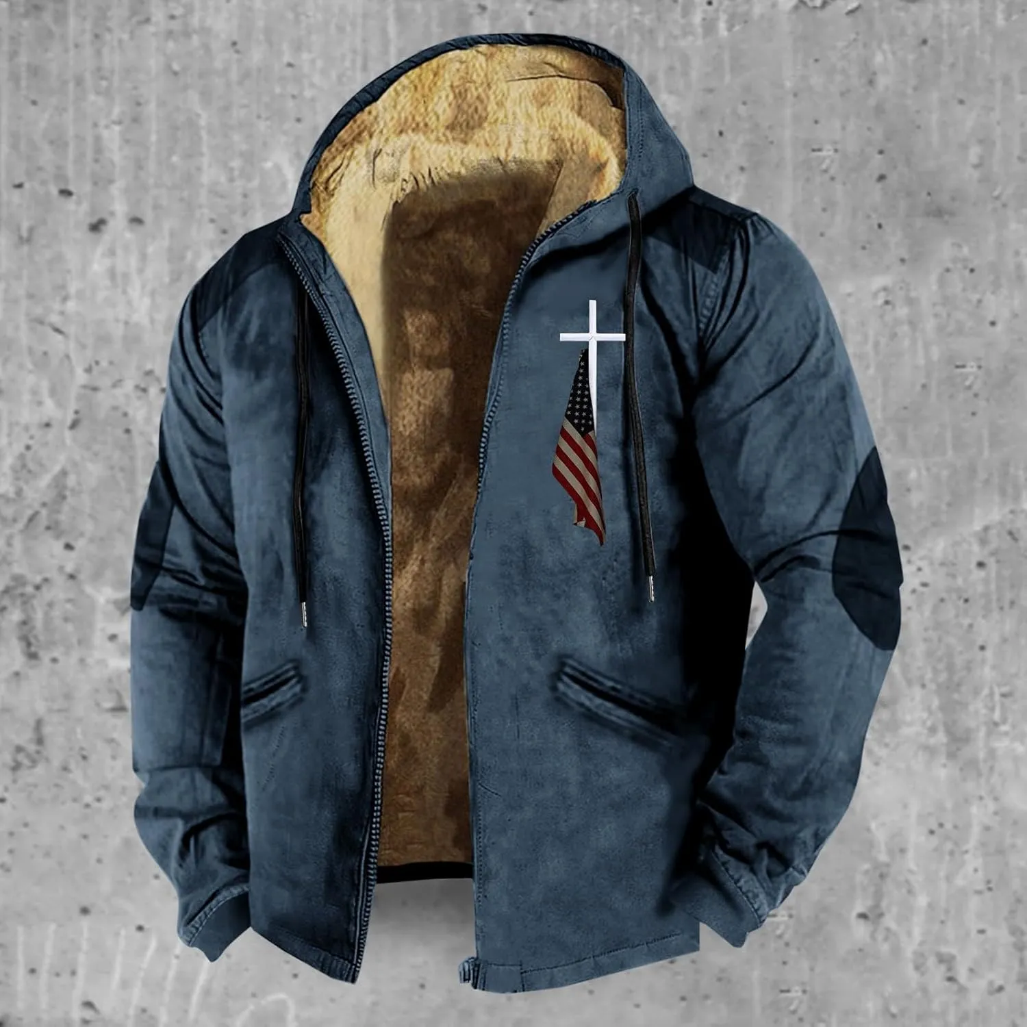 Men's Warm Thick Hoodies Fleece Sherpa Lined Hooded Jacket Heavyweight Zip up Coats Winter Workout Soft Sweatshirt