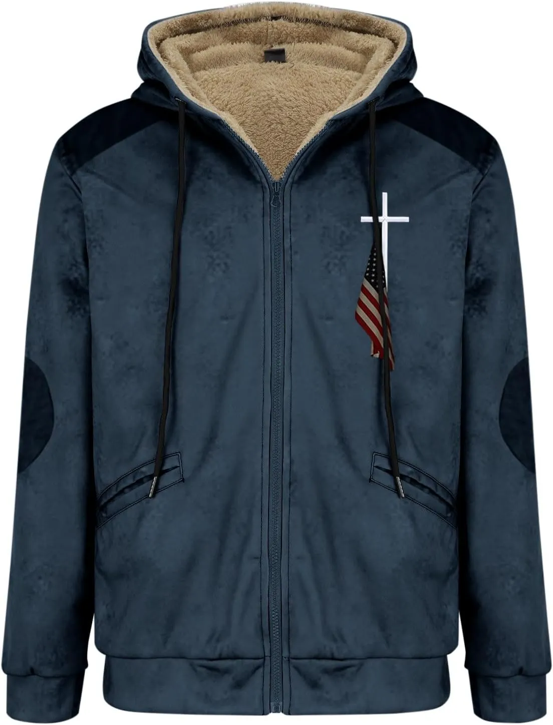 Men's Warm Thick Hoodies Fleece Sherpa Lined Hooded Jacket Heavyweight Zip up Coats Winter Workout Soft Sweatshirt