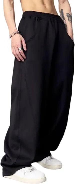 Mens Wide Leg Sweatpants Y2k Baggy Track Pants Loose Yoga Gym Pants Open Bottom Sweatpants for Men