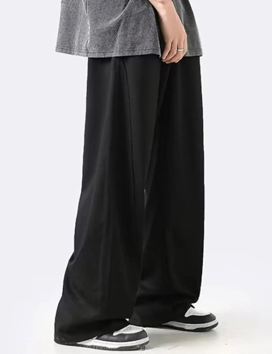 Mens Wide Leg Sweatpants Y2k Baggy Track Pants Loose Yoga Gym Pants Open Bottom Sweatpants for Men