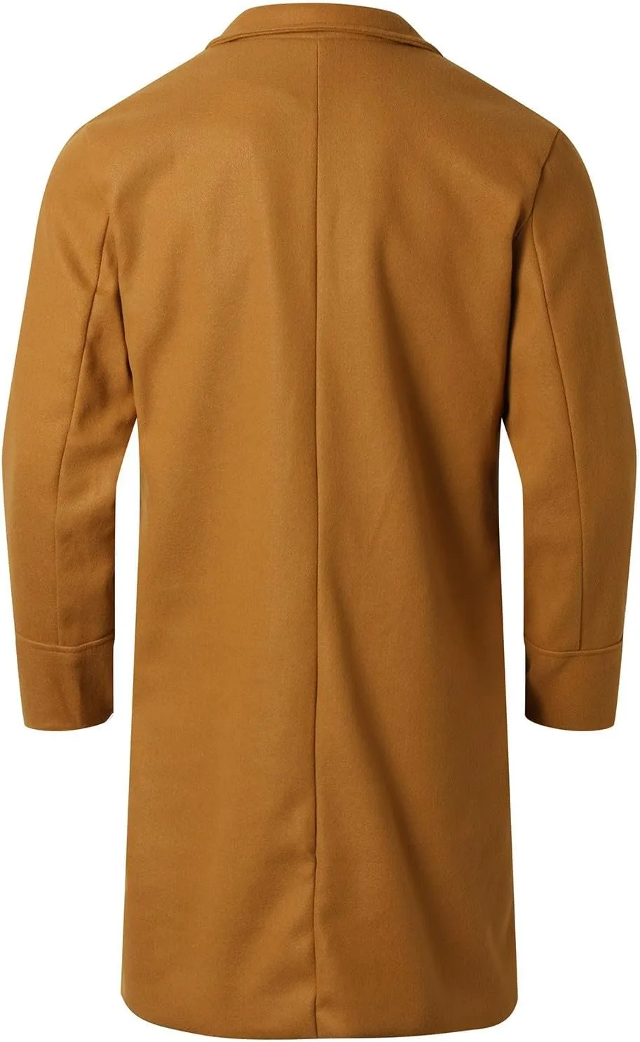 Men's Winter Trench Coat Wool Blend Pea Coat Slim Fit Notched Lapel Double Breasted Overcoat Business down Jacket