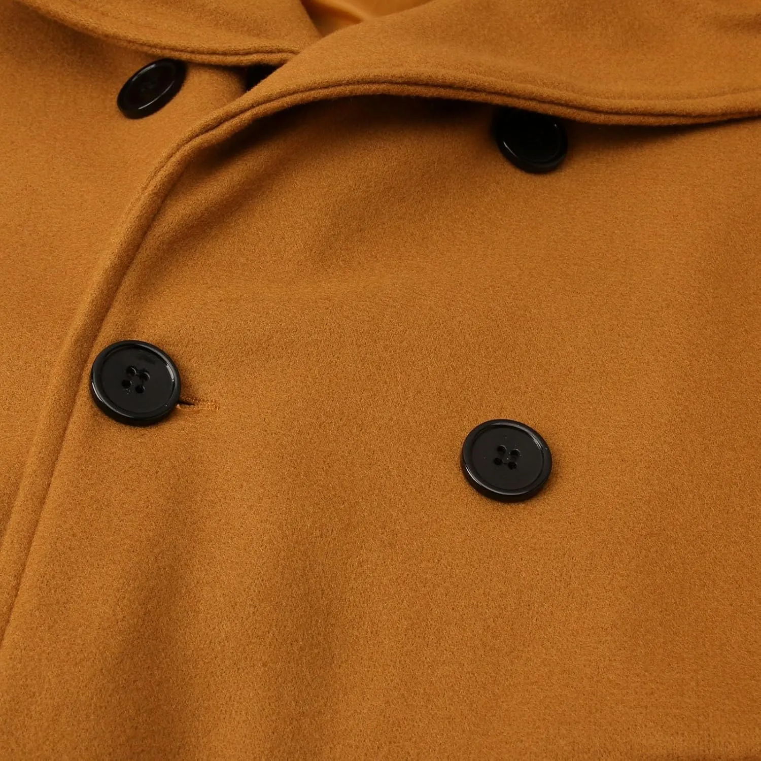 Men's Winter Trench Coat Wool Blend Pea Coat Slim Fit Notched Lapel Double Breasted Overcoat Business down Jacket