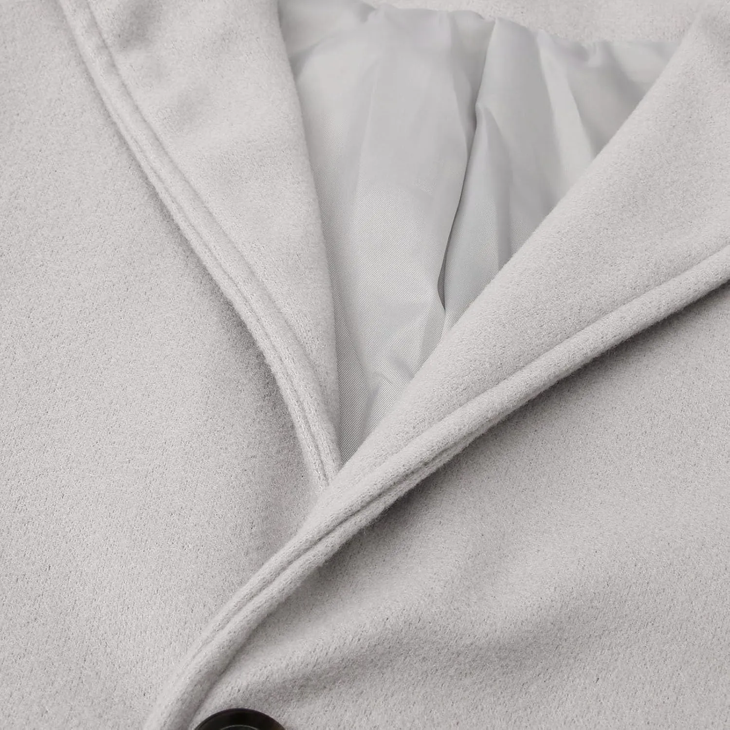 Men's Wool Blend Pea Coat Notched Collar Single Breasted Mid Long Windbreaker Overcoat Warm Winter Trench Coat M-2XL