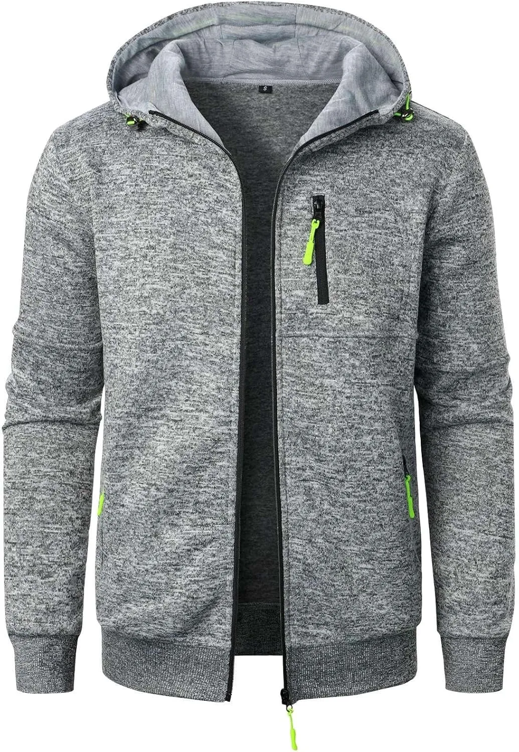 Men's Zip Up Hoodie Thermal Winter Sweatshirt Big and Tall Warm Sweater