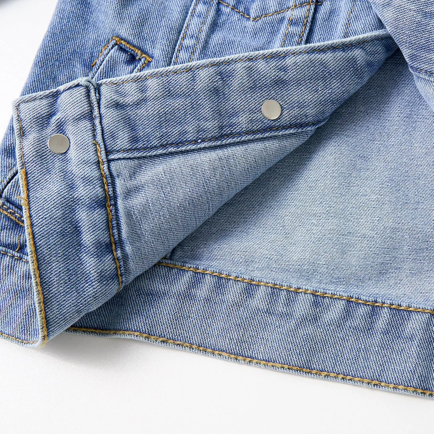 Miipat Toddler Girls Denim Jacket Sequin Patchwork Jean Jacket Little Kids Button Down Long Sleeve Jean Coat