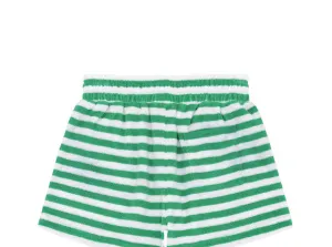 MINNOW~ Boys Bermuda green stripe French Terry short