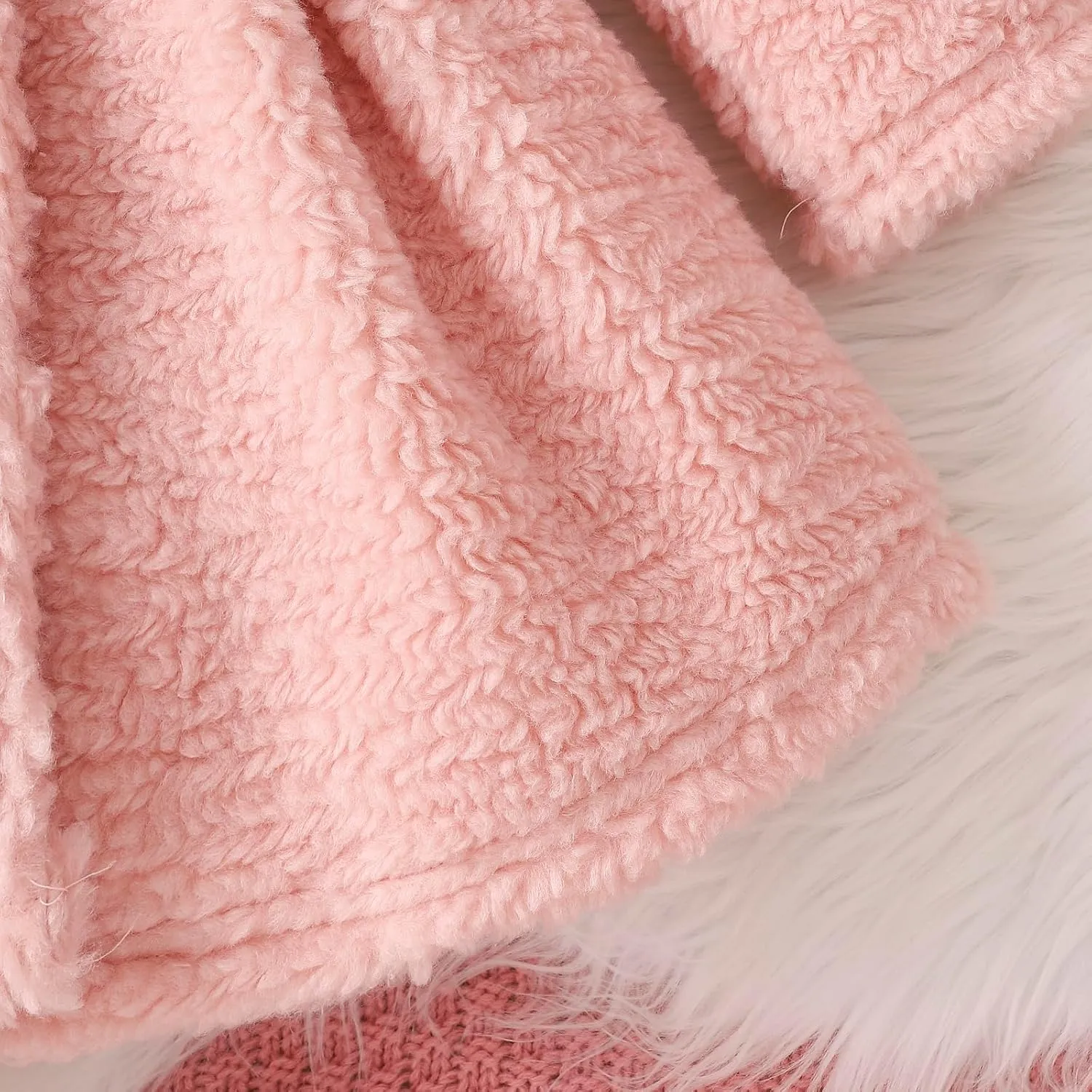 Mubineo Toddler Baby Girl Fall Winter Clothes Sherpa Trench Coat Fleece Princess Dress Coat Jacket Kids Overcoat