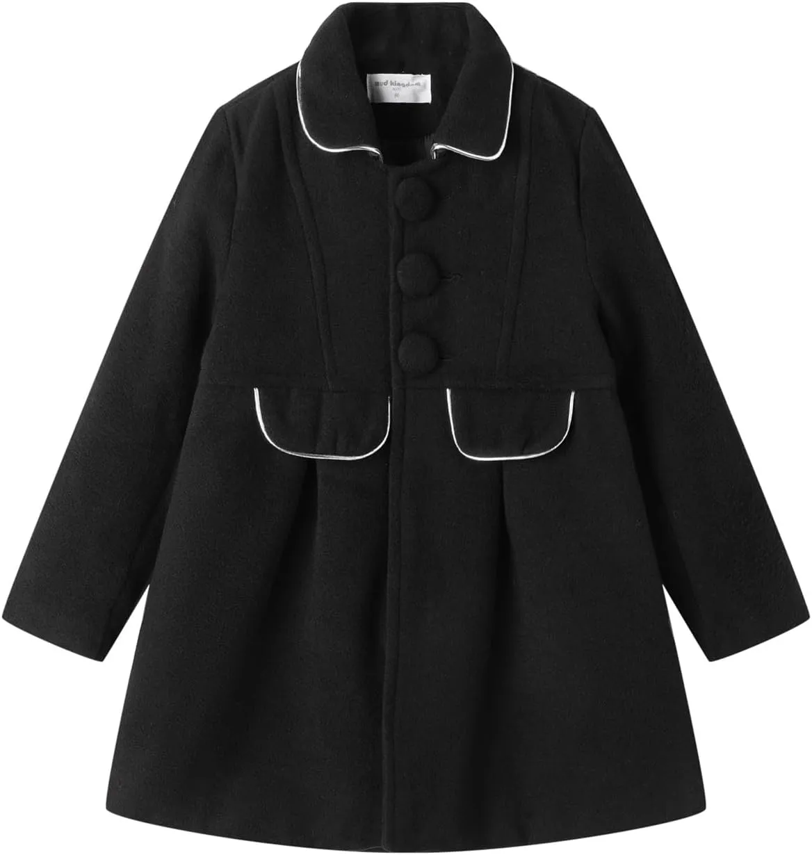 Mud Kingdom Girls Peacoat Dress Coat Faux Wool Lapel Outerwear