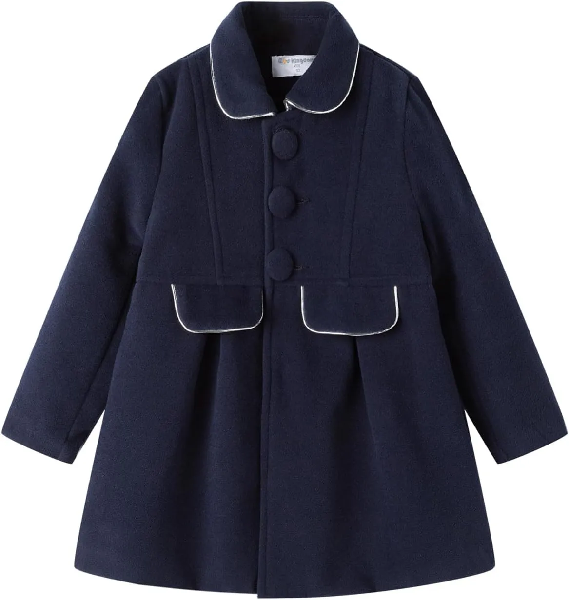 Mud Kingdom Girls Peacoat Dress Coat Faux Wool Lapel Outerwear