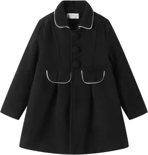 Mud Kingdom Girls Peacoat Dress Coat Faux Wool Lapel Outerwear