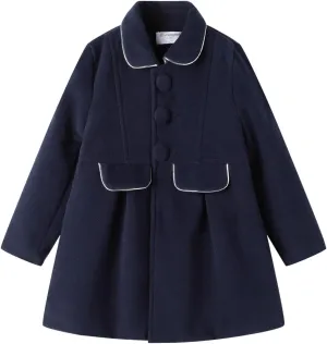 Mud Kingdom Girls Peacoat Dress Coat Faux Wool Lapel Outerwear