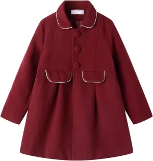 Mud Kingdom Girls Peacoat Dress Coat Faux Wool Lapel Outerwear