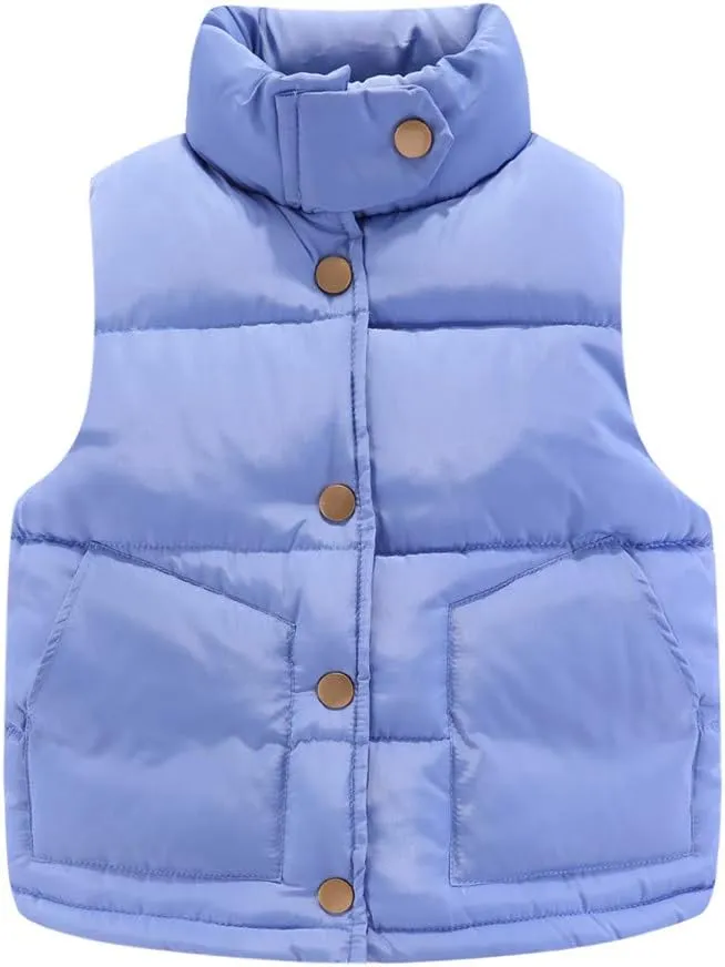 Mud Kingdom Little Boys Girls Vest Warm Jacket Stand Up Collar Winter