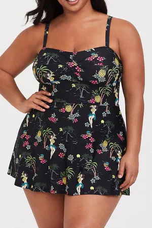 Natural Print Kitsch Tankini Dress