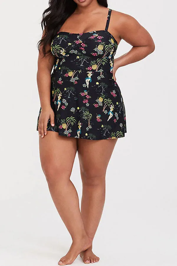 Natural Print Kitsch Tankini Dress