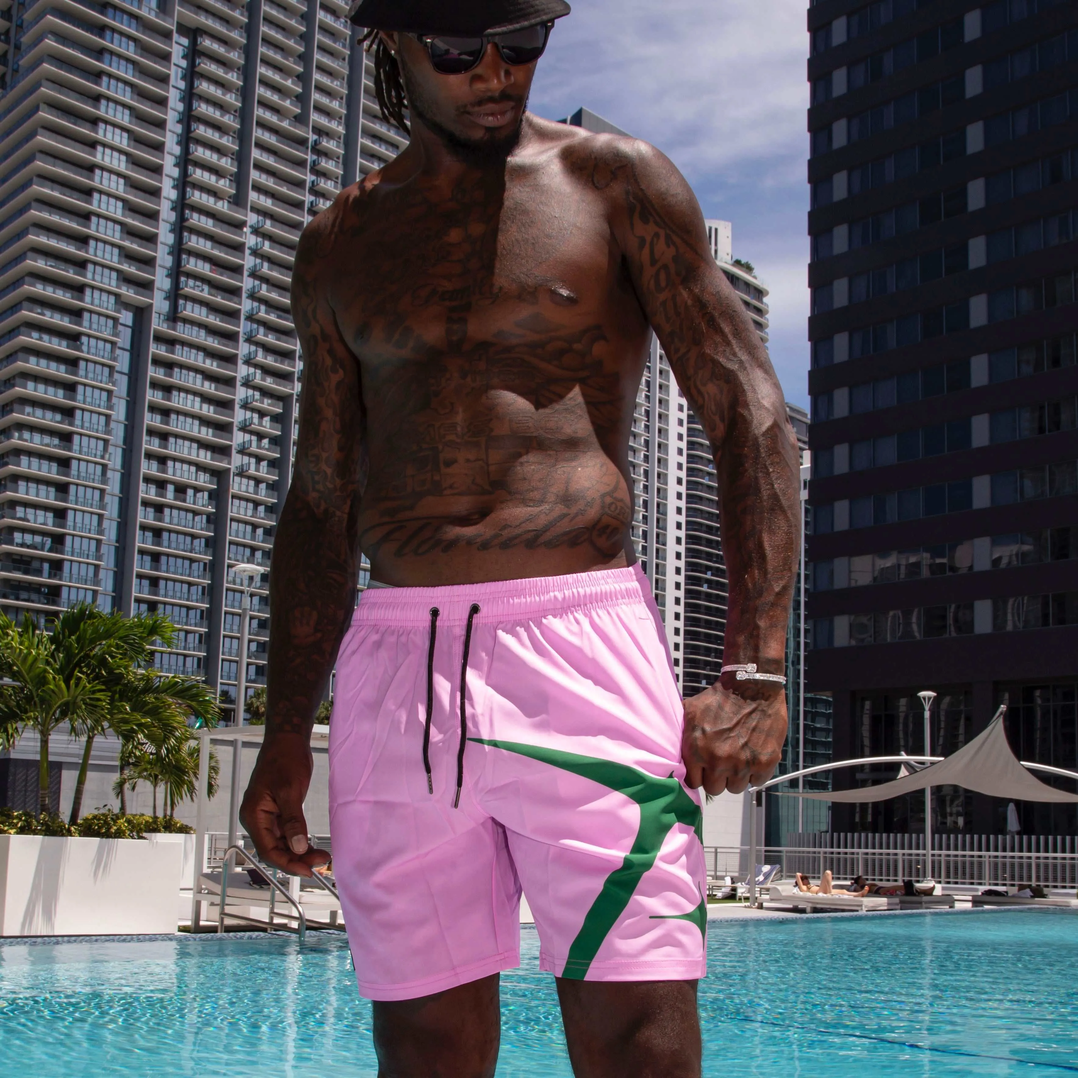 Neon Pink Summer Board Shorts