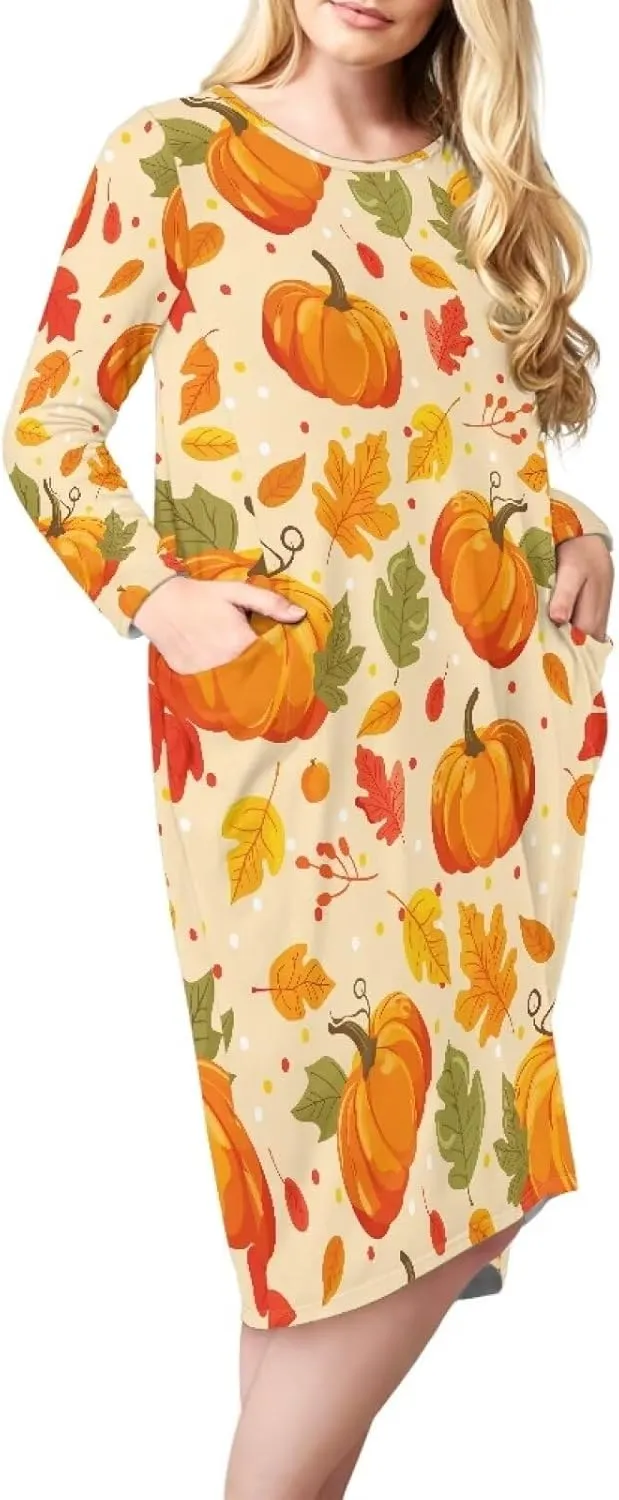 Nightgowns for Womem Soft Long Sleeve Nightshirts Sleep Dress Plus Size Sleep Shirt Pajama Gown
