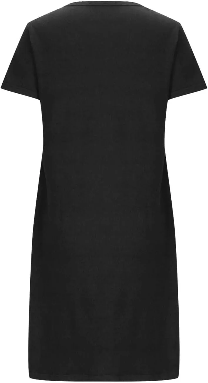 Nightgowns for Women Soft Round Neck Short Sleeve Sleep Tee Pullover Footprint Night Shirts Dog Lover Sleep Shirts