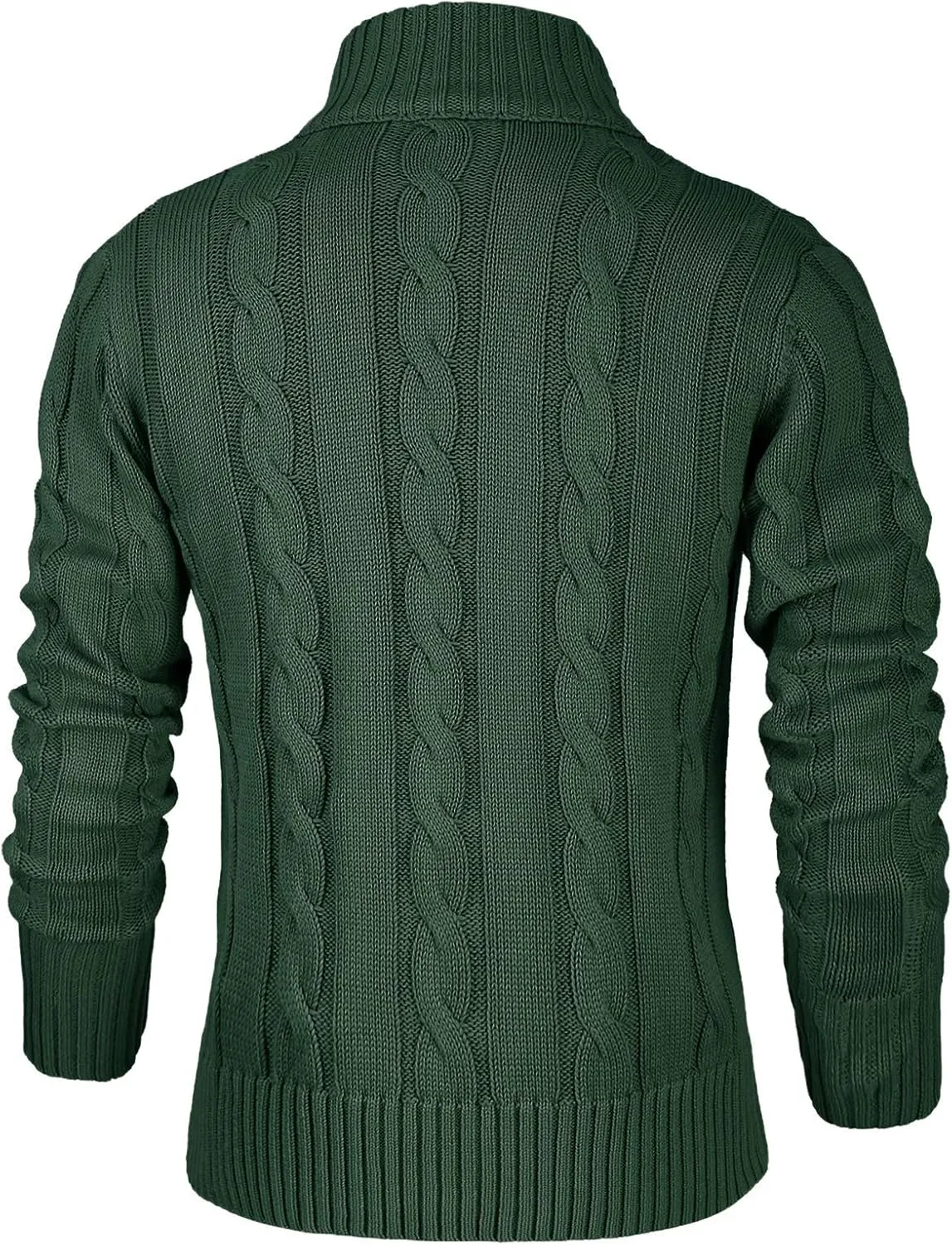 NITAGUT Mens Long Sleeve Stand Collar Cardigan Sweaters Button Down Cable Knitted Sweater