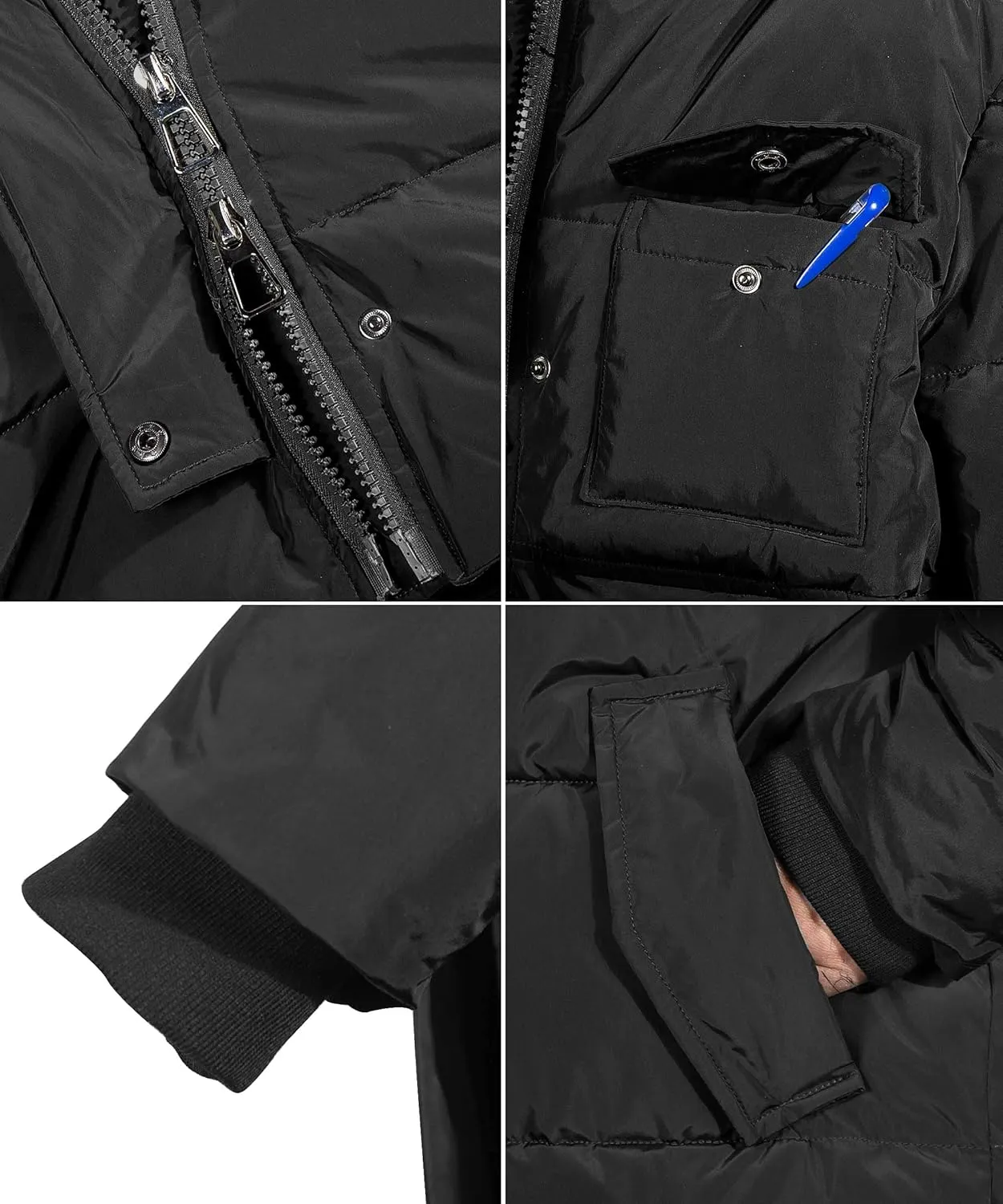 NUTEXROL Women's Winter Long Down Parka Jackets Warm Thickened Hooded Maxi Quilted Puffer Coat