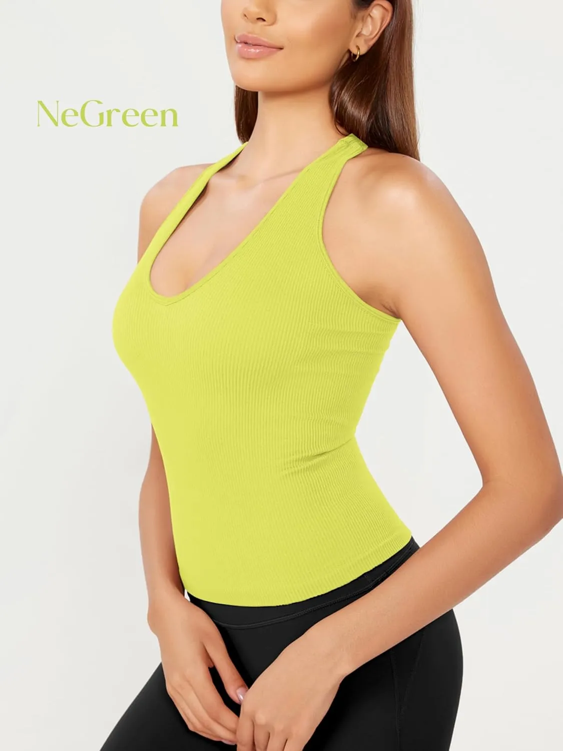 ODODOS 3-Pack Seamless Racerback Crop Tank for Women Ribbed Knit Soft Crop Tops