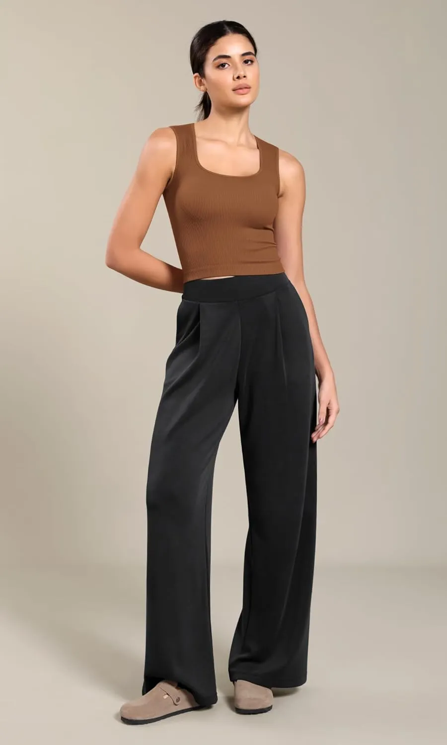 ODODOS Seamless Square Neck Tank for Women Ribbed Soft Sleeveless Longline Crop Tops