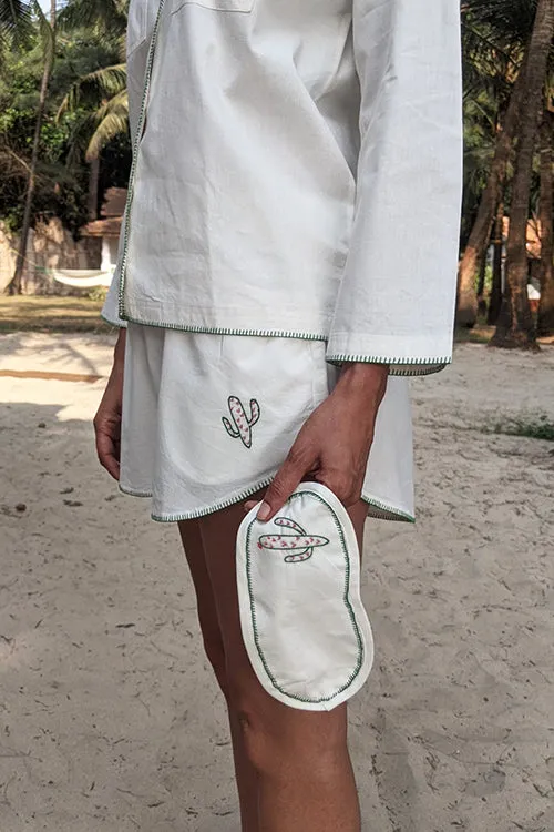 Okhai 'Summer' Pure Organic Cotton Hand Embroidered Night Suit