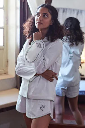 Okhai 'Summer' Pure Organic Cotton Hand Embroidered Night Suit