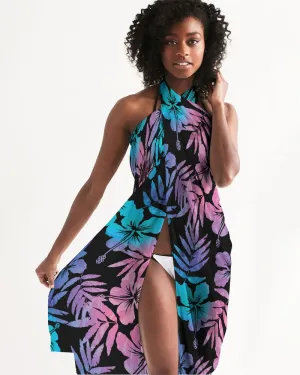 Ombre Hawaiian Hibiscus Floral Swimsuit Cover Up Sarong