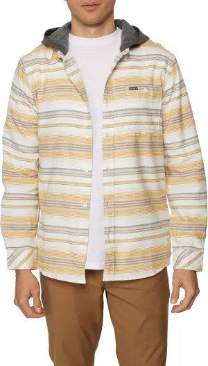 O'NEILL Men's Hooded Flannel - Long Sleeve Flannel Shirt for Men - Casual Button-Up Shirt with Hood